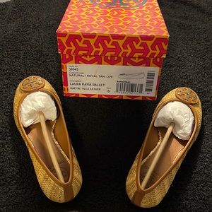 Tory Burch - Laura Rafia Ballet - never worn